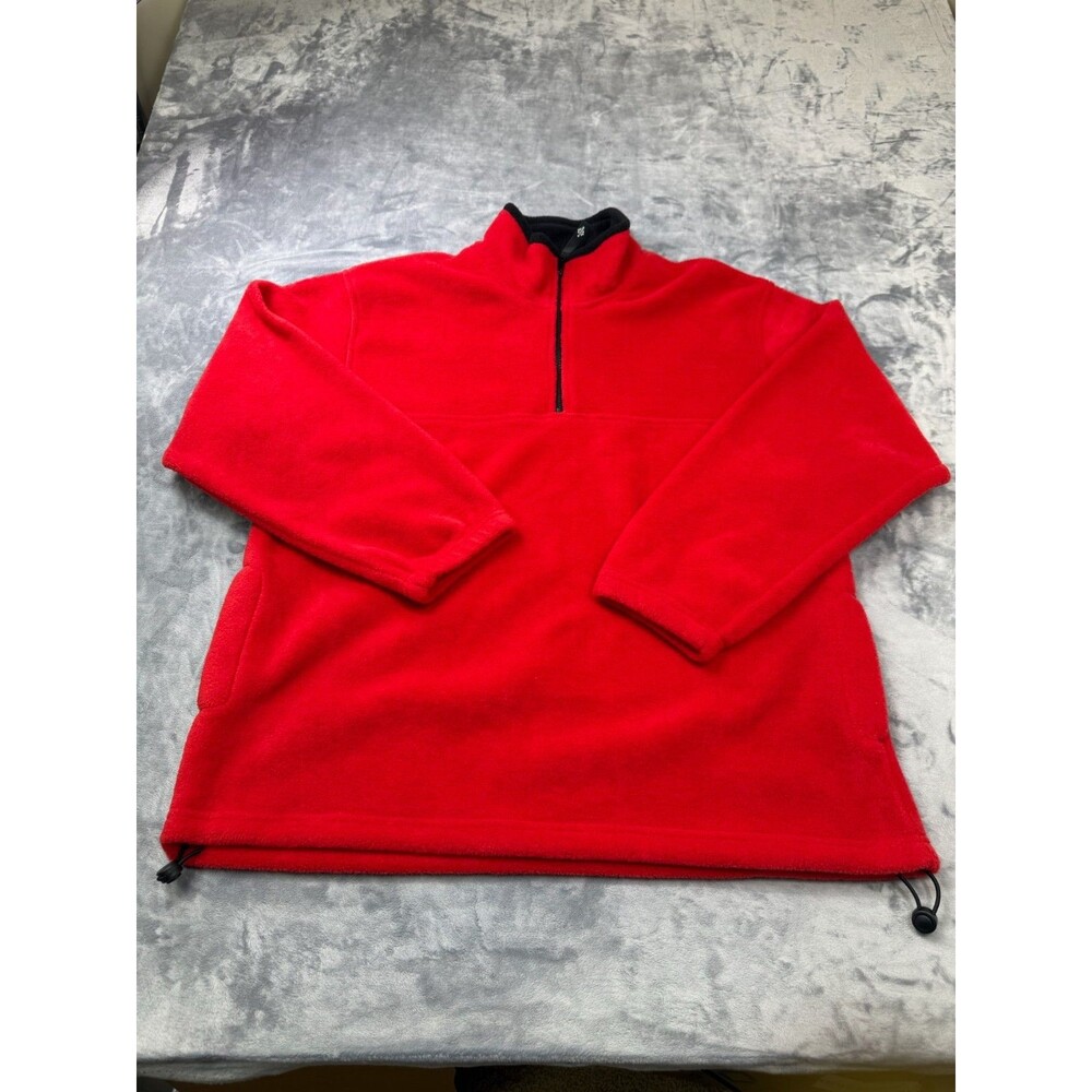 Alpine Tek By Palmetto's Sweatshirt Mens XL Red Fleece 1/4 Zip Long Sleeve